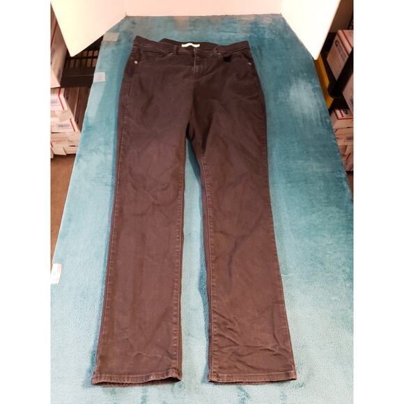 Levis Jeans Size 14 Womens Black Denim Pants Ladies Mid Rise Classic Straight - Picture 1 of 15